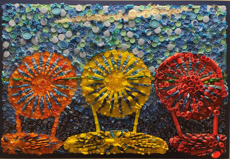 Vial Cap Mosaic Artwork of Memorial Union Chairs