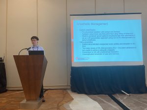 Photo of Resident, Dr. Lin, presenting at MARC 2025.